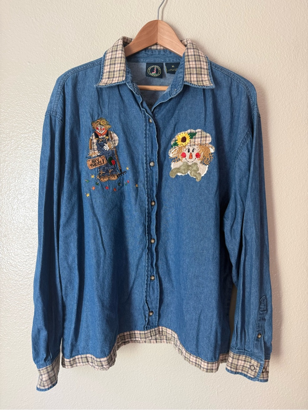 Lighthouse Apparel Fall Scarecrow Denim Button-Up Shirt